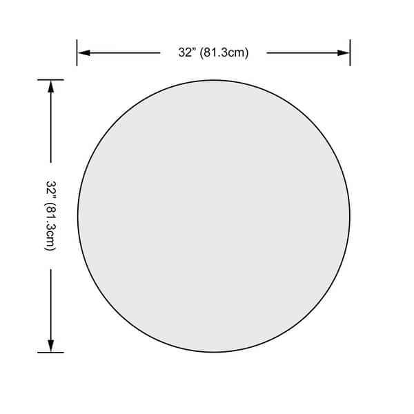 Dulles Glass 32" Round 1/4" Thick Tempered Glass Table Top w/ Flat Polished Edge 20 Bed Bath